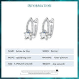 925 Silver Zircon Hoop Earrings for Women BSE732