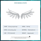 925 Silver Feather Stud Earrings Pendant BSE780