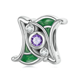 925 Silver Purple Zircon Spacer for Bracelet, Bangle - Girls Bday Gift