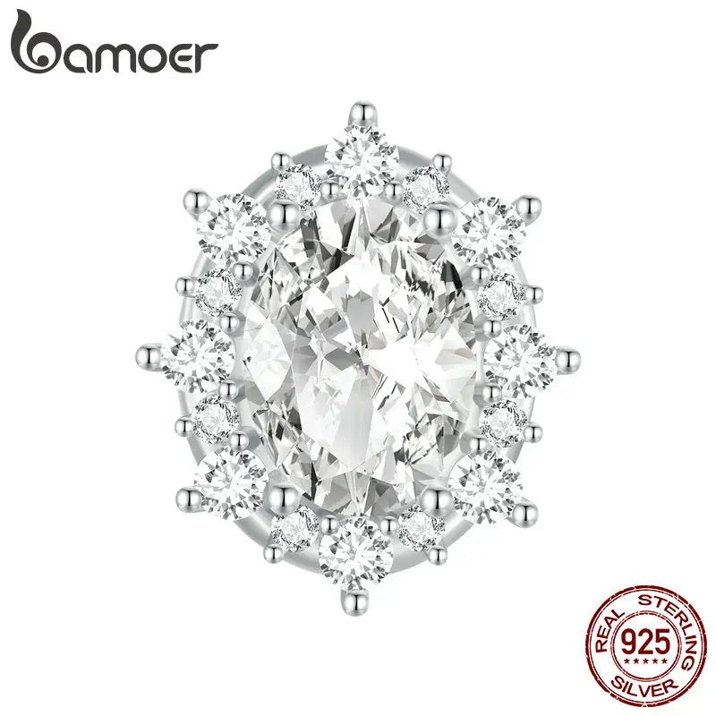 925 Silver Zircon Bead Charms for Bracelet BSC768