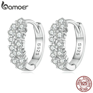 925 Silver Zircon Ear Buckles Women Earrings BSE730