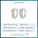925 Silver Zircon Ear Buckles Women Earrings BSE730