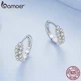 925 Silver Zircon Ear Buckles Women Earrings BSE730