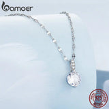 925 Silver Zircon Pendant Necklace for Women Wedding