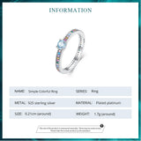 925 Silver Colorful Zircon Ring for Women BSR319