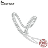 925 Silver Double Layer Ear Cuff CZ Ear Clip