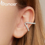 925 Silver Double Layer Ear Cuff CZ Ear Clip