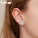 925 Silver Double Layer Ear Cuff CZ Ear Clip