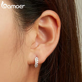 925 Silver Flower Hoop Earrings for Women Wedding Jewelry