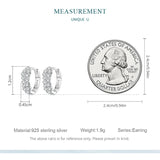 925 Silver Flower Hoop Earrings for Women Wedding Jewelry