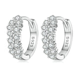 925 Silver Flower Hoop Earrings for Women Wedding Jewelry