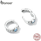 925 Silver Love Ear Buckles Zirconium Earrings Jewelry Gift