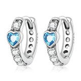 925 Silver Love Ear Buckles Zirconium Earrings Jewelry Gift