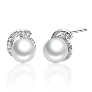 925 Silver Mini Shell Bead Ear Studs Earrings for Women