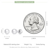 925 Silver Mini Shell Bead Ear Studs Earrings for Women