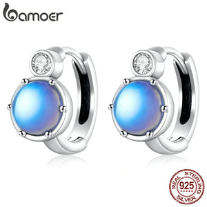 925 Silver Sparkling Ear Buckles Brilliant Stone Earrings