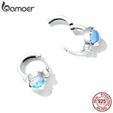 925 Silver Sparkling Ear Buckles Brilliant Stone Earrings