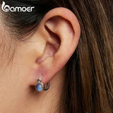 925 Silver Sparkling Ear Buckles Brilliant Stone Earrings