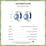 925 Silver Sparkling Ear Buckles Brilliant Stone Earrings