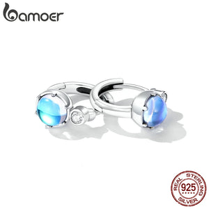 925 Silver Sparkling Ear Buckles Brilliant Stone Earrings