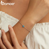 925 Silver Turquoise Bracelet for Women Adjustable Cross Bangle