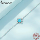 925 Silver Turquoise Bracelet for Women Adjustable Cross Bangle