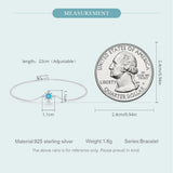925 Silver Turquoise Bracelet for Women Adjustable Cross Bangle