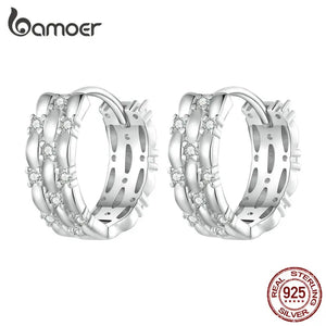 925 Sterling Silver Twisted Ear Buckles Vintage Hoop Earrings