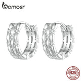 925 Sterling Silver Twisted Ear Buckles Vintage Hoop Earrings