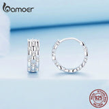 925 Sterling Silver Twisted Ear Buckles Vintage Hoop Earrings