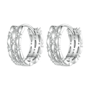 925 Sterling Silver Twisted Ear Buckles Vintage Hoop Earrings