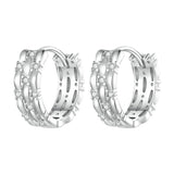 925 Sterling Silver Twisted Ear Buckles Vintage Hoop Earrings