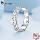 925 Silver Zircon Eternity Band Ring for Women Birthday Gift CZ Jewelry