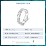 925 Silver Zircon Eternity Band Ring for Women Birthday Gift CZ Jewelry