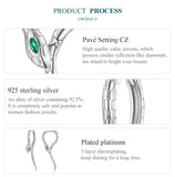 925 Silver Snake Ear Buckles Green Zircon Hoop Earrings for Women