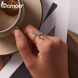 925 Silver Snake & Rose Personality Ring Women Statement Ring