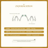 925 Silver Snake Stud Earrings Multi-layer Pave Setting Zircon YIE224