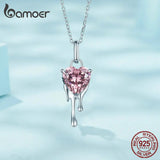 925 Silver Sparkling Heart Pendant Necklace for Women