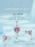 925 Silver Sparkling Heart Pendant Necklace for Women