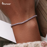 925 Silver Sparkling Pop Sweet College Style Bracelet Women