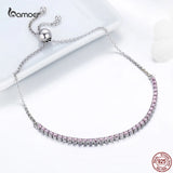 925 Silver Sparkling Pop Sweet College Style Bracelet Women