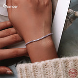 925 Silver Sparkling Pop Sweet College Style Bracelet Women