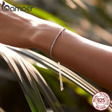 925 Silver Sparkling Strand Bracelet Women Tennis Jewelry SCB029