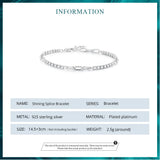 925 Silver Square Zircon Bracelet O-Chain Link Splice Bracelet for Women BSB102