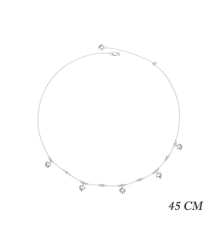 925 Silver Clavicle Necklace with Zircon Platinum Plating