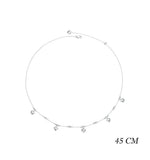 925 Silver Clavicle Necklace with Zircon Platinum Plating