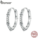 925 Silver Star Zircon Ear Clips Women Fine Jewelry Ear Buckles BSE678