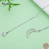925 Silver Star & Moon Pendant Necklace for Women