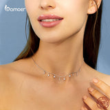 925 Silver Stars Choker Necklace for Women Wedding Jewelry GAN116