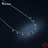 925 Silver Stars Choker Necklace for Women Wedding Jewelry GAN116